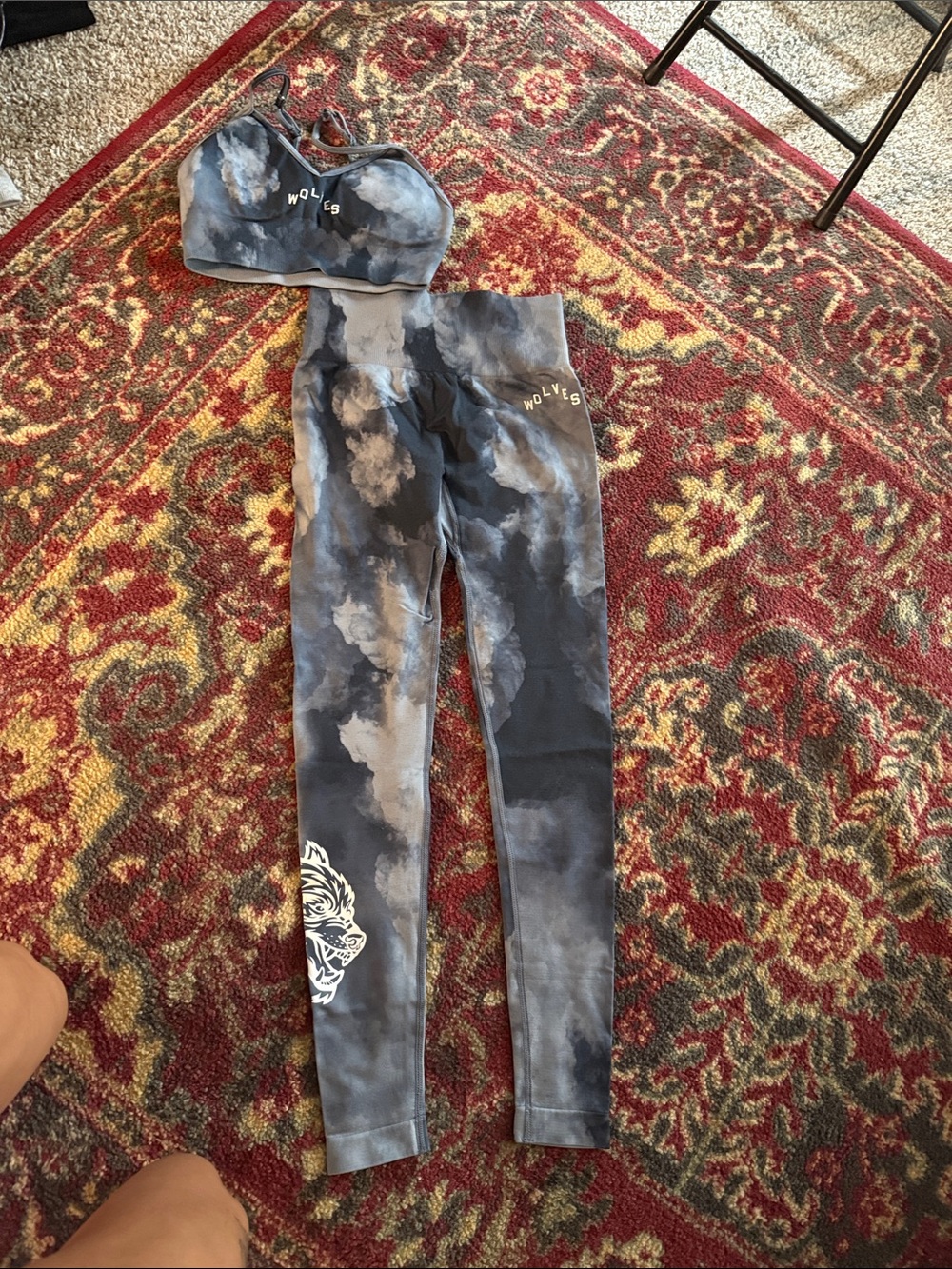Darc Sport Gray Tie-Dye Sports Bra & Leggings Set